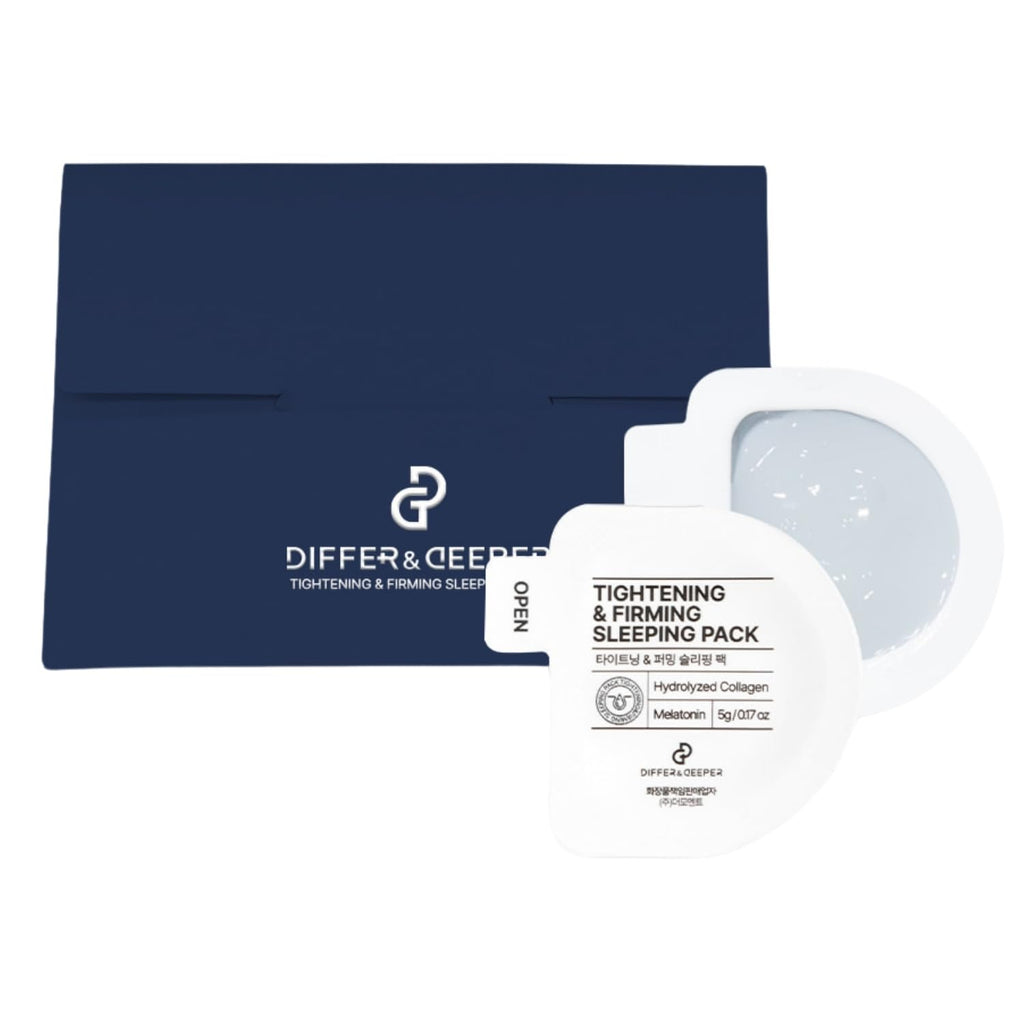 Differ & Deeper Tightening & Firming Sleeping Pack – 7 x 5g Single-Use Night Mask Capsules | Overnight Skin Firming & Moisture Care | Travel-Friendly K-Beauty Skincare