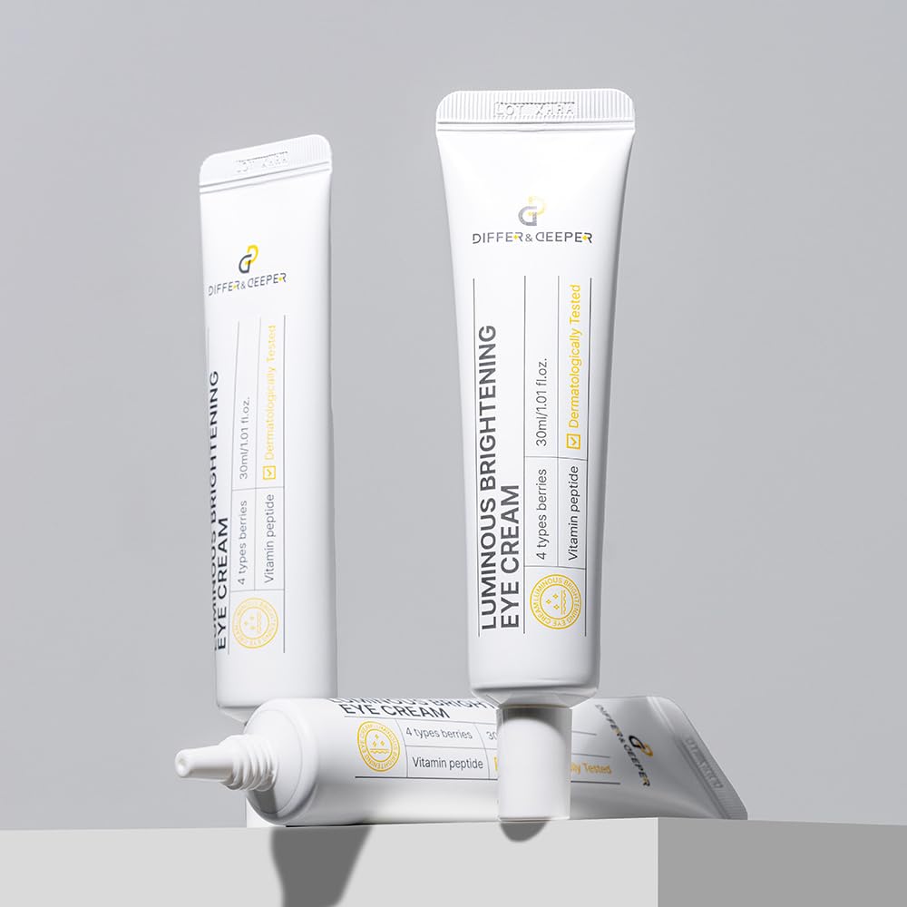 Differ & Deeper Luminous Brightening Eye Cream – Eye Moisturizer for Dullness, Dark Circles & Radiant-Looking Skin | K-Beauty Skincare (30ml)