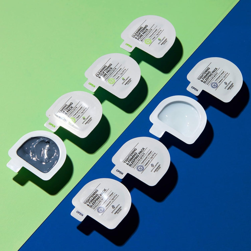 Differ & Deeper Cleansing & Softening Pore Pack – 7 x 5g Single-Use Clay Mask Capsules | Triple Clay Formula for Pore Care & Oil Control | Travel-Friendly K-Beauty Skincare