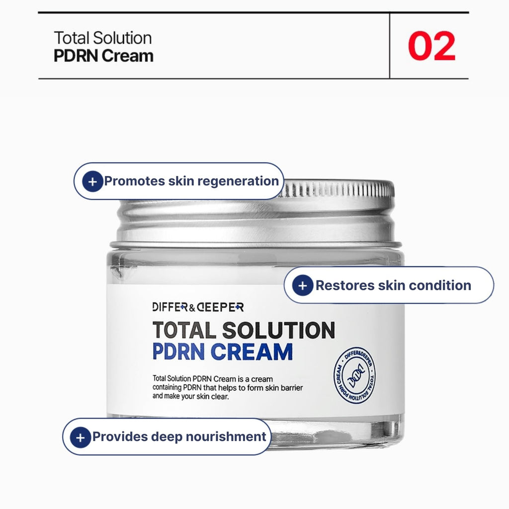 Differ & Deeper Total Solution Glutathione Cream – Radiance-Boosting Antioxidant Moisturizer for Dull or Stressed Skin, Lightweight Daily Cream, Korean Skincare 2.47oz