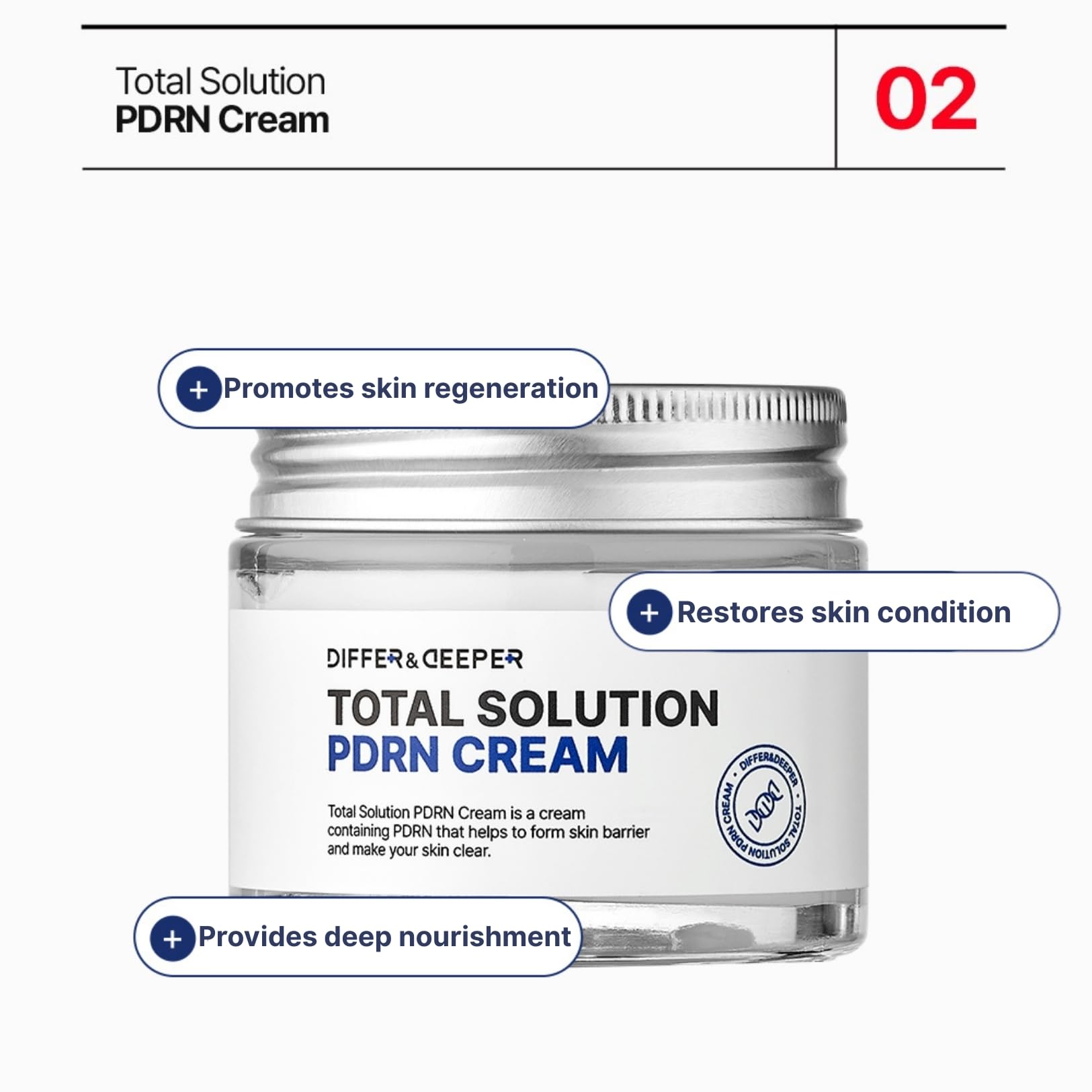Differ & Deeper Total Solution Glutathione Cream – Radiance-Boosting Antioxidant Moisturizer for Dull or Stressed Skin, Lightweight Daily Cream, Korean Skincare 2.47oz