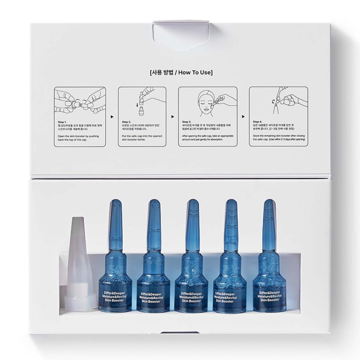 Differ & Deeper Moisture & Revital Skin Booster Starter Pack – Hydrating & Firming Ampoule | Deep Hydration & Skin Elasticity Support | Lightweight & Gentle Formula | Korean Skincare | 2ml*5