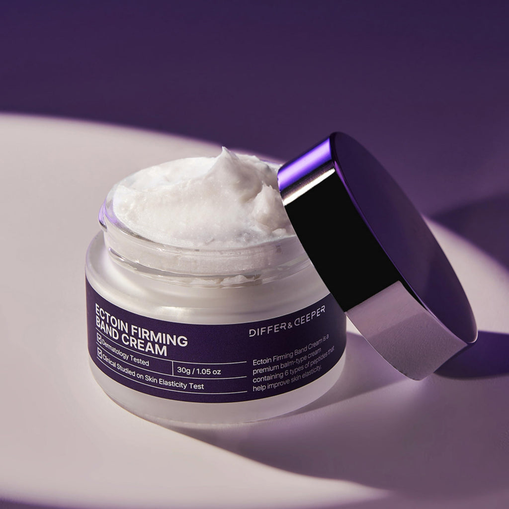 Differ & Deeper Ectoin Firming Band Cream – Wrinkle Care & Lifting Cream with Ectoin Complex, 6 Peptides & Heating System for Hydration, Elasticity & Firm Skin – Korean Skincare