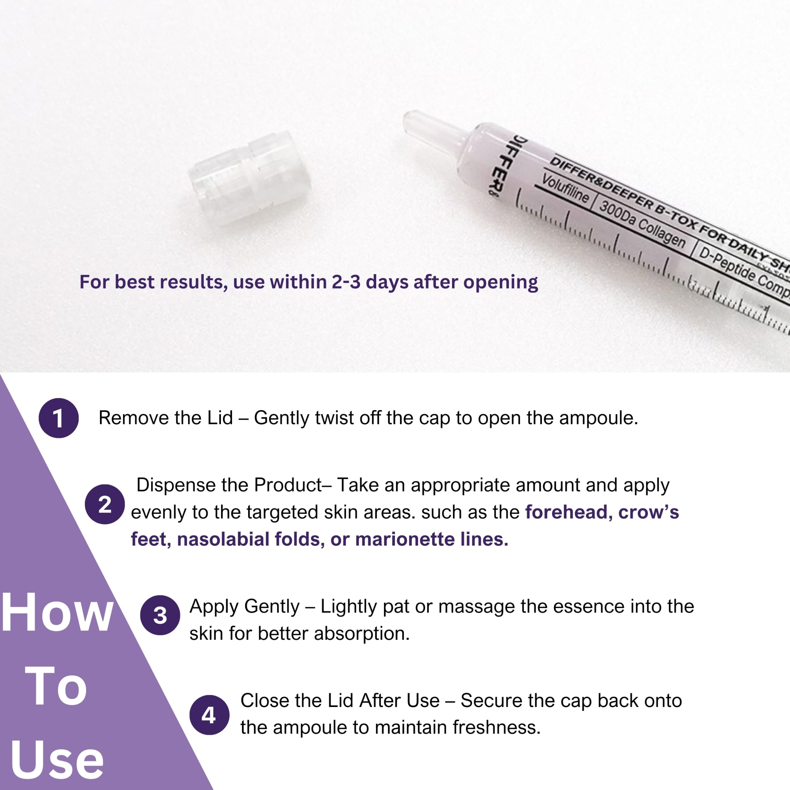 Differ & Deeper B-Volume Daily Essence Starter Pack – Plumping & Smoothing Formula | Wrinkle & Elasticity Care | Volufiline, Peptide & Collagen Ampoule for Easy Topical Application (2.5ml*2)